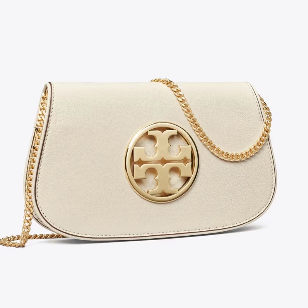 Tory Burch Ivory Reva Cluch in Ivory